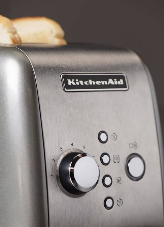 KitchenAid Toaster 5KMT221ECU CONTOUR SILVER met opzethouder voor broodjes en sandwichtang online kopen