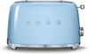 SMEG TSF01PBEU 50&apos, s style broodrooster 2X2 geschikt voor twee sneetjes brood, Pastelblauw online kopen